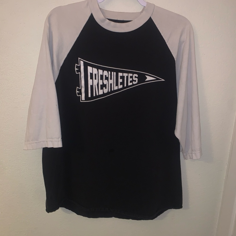 Freshletes Raglan Black and White Mens Shirt XL